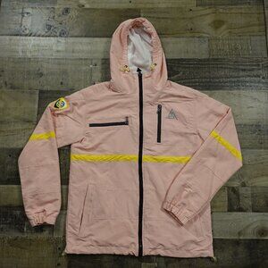 Hypland Pink & Yellow Nylon Hooded Windbreaker Jacket Men’s Small